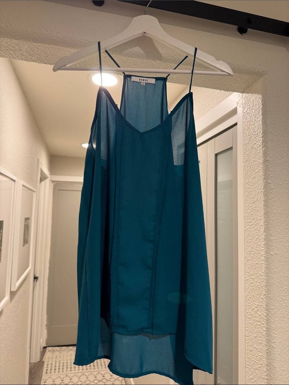 Whisper Satin Teal Slip Cami Tank Top